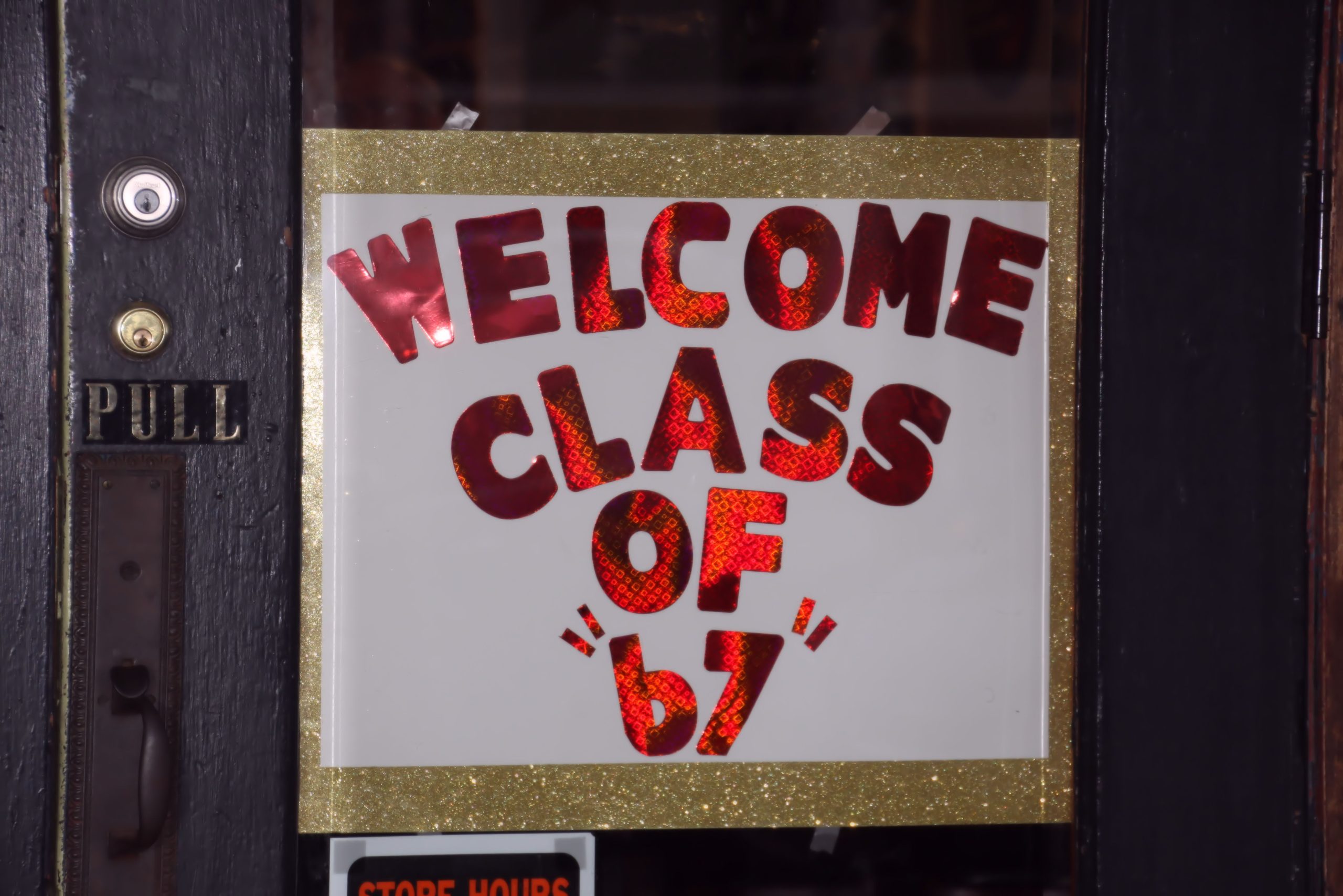 Welcome Class of 67 sign